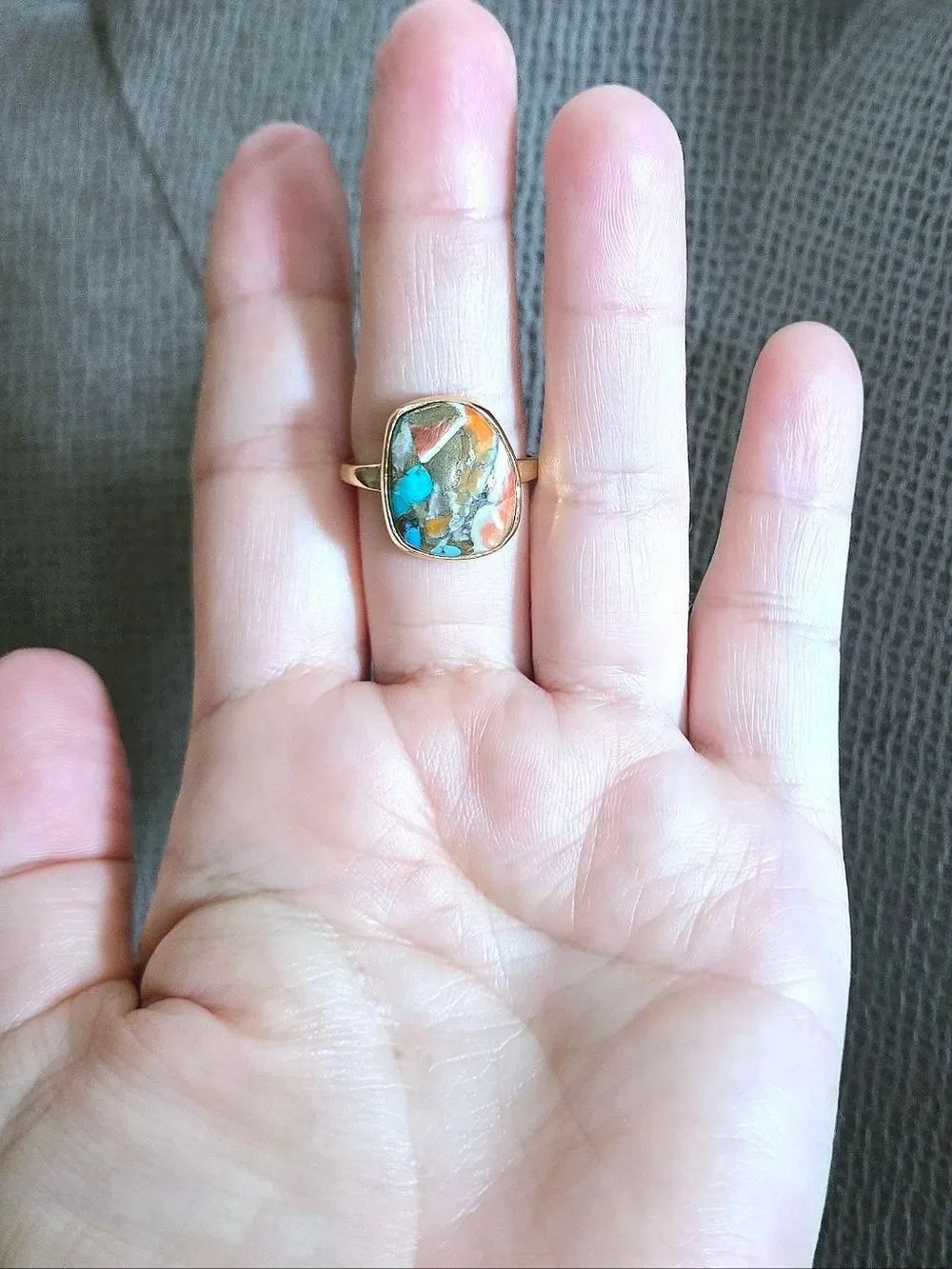 Shivam Misshapened Copper Turquoise Ring💍 - NWT